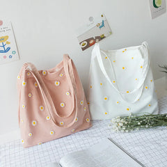 Small Canvas Tote Women?s Bag Girls Shopper Handbag Casual Embroidery