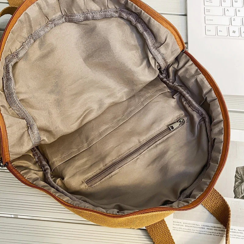 Small Vintage Canvas Backpack Unisex Men Women Teen Girls Mini Rucksack