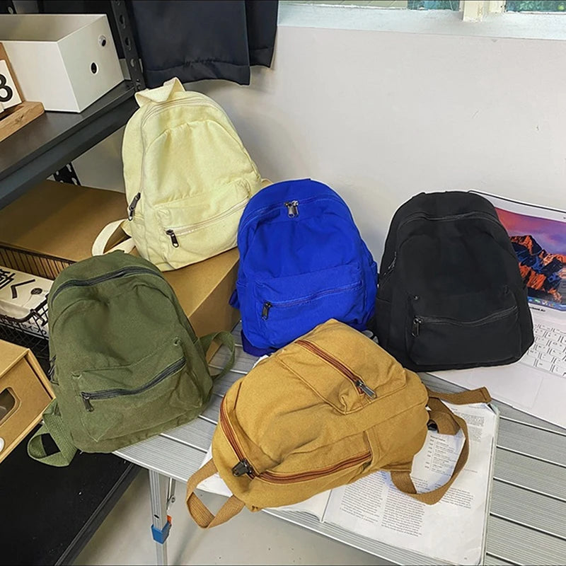 Small Canvas Vintage Backpack Unisex Bags For Teenage Girls