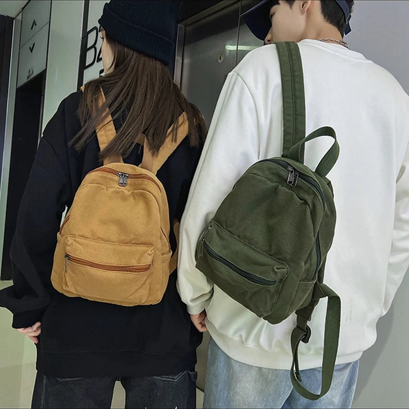 Vintage Canvas Backpack Unisex Men Women Teen Girls
