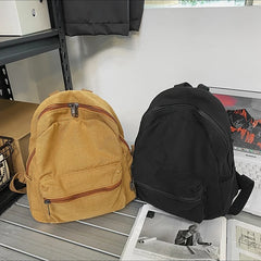 Vintage Canvas Backpack Unisex Men Women Teen Solid Mini Rucksack