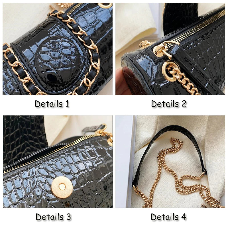 Barrel Shaped PU Leather Crossbody Bag for Women
