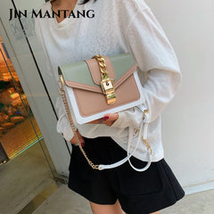 Small PU Leather Crossbody Belt Bag for Women Chain Shoulder Handbag