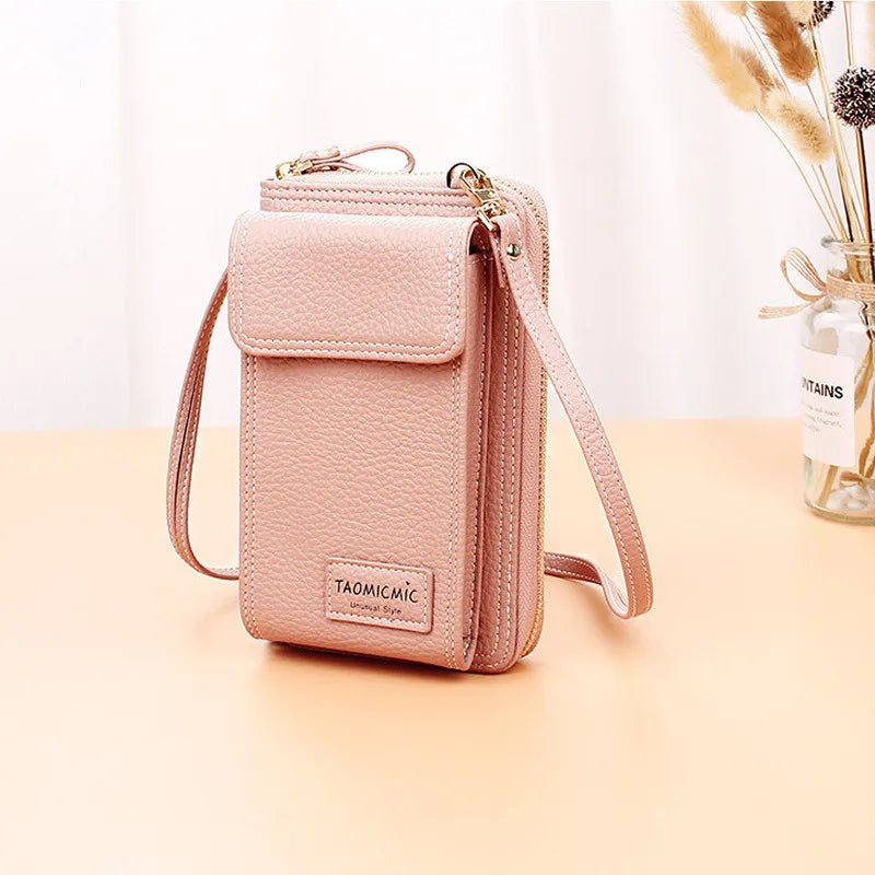 Small Leather Crossbody Shoulder Bag Women Mobile Phone Purse