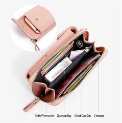 Small Leather Crossbody Shoulder Bag Women Mobile Phone Purse