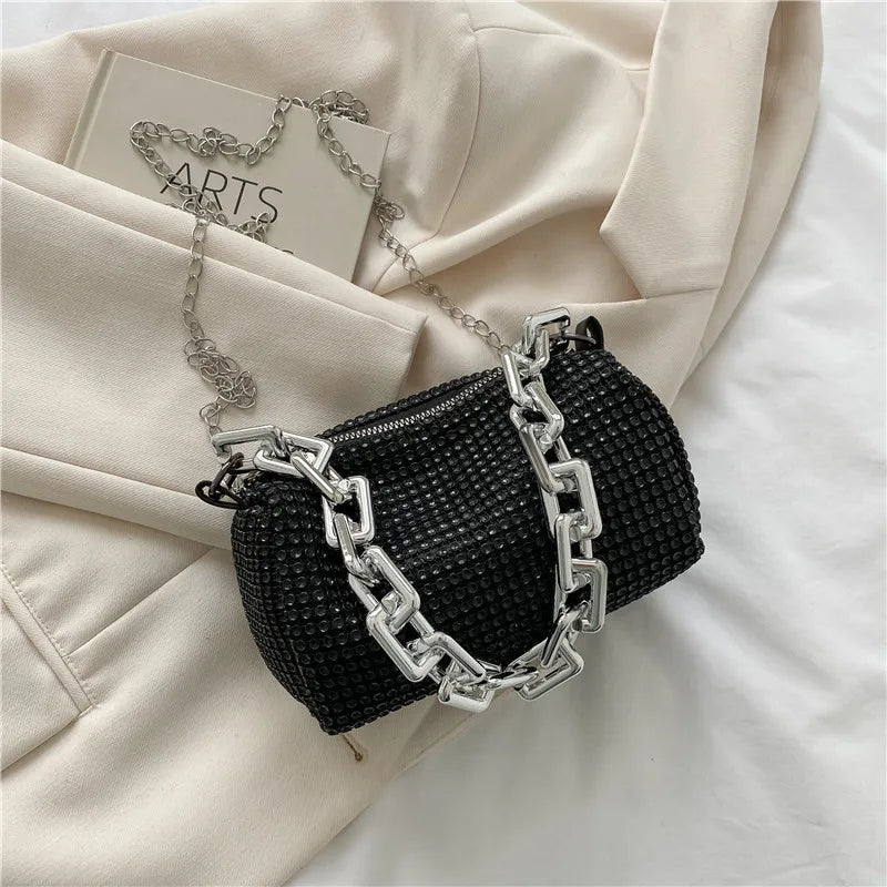 Women's Small Crossbody Messenger Bag Bling Diamond Summer Travel Shoulder Purse