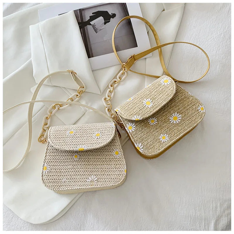Chrysanthemum Embroidery Chain One-Shoulder Messenger Bag