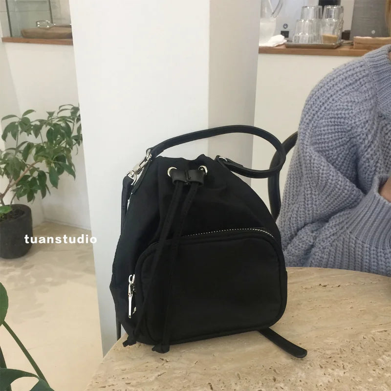 Canvas Tassel Shoulder Bag for Women Crossbody Tote Phone Pouch