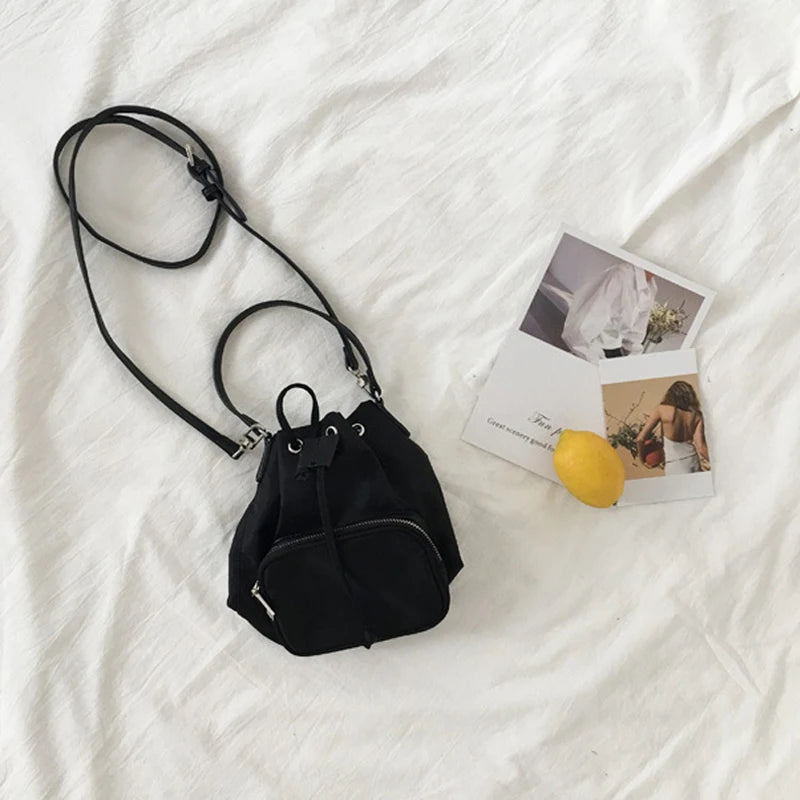 Canvas Shoulder Bag Tassel Bucket Crossbody Tote Phone Pouch Female Bag