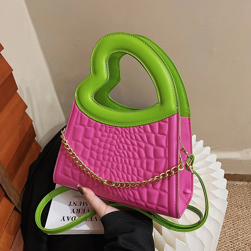 Women's Top Shoulder Bag Heart Handle Crossbody Bag
