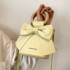 Sweet Mini Bag with Wooden Handle Round Shoulder Crossbody