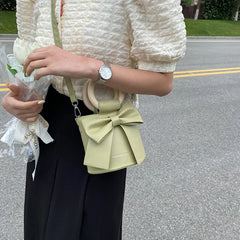 Sweet Mini Bag with Wooden Handle Round Shoulder Crossbody