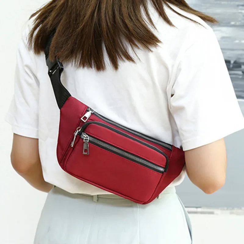 Men Women Waist Bag Travel Chest Bag Female Zipper Crossbody Pack