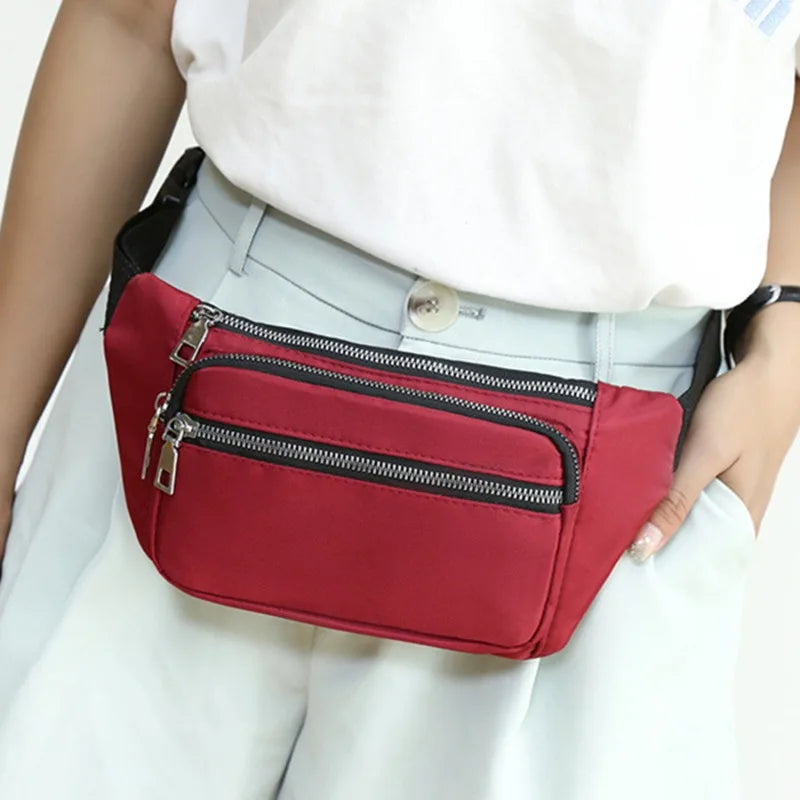 Men Women Waist Bag Travel Chest Bag Female Zipper Crossbody Pack
