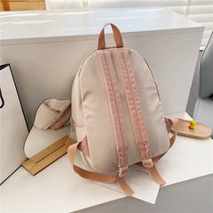 Cartoon Mini Backpack for Women Girls Canvas Schoolbag Shoulder Bag