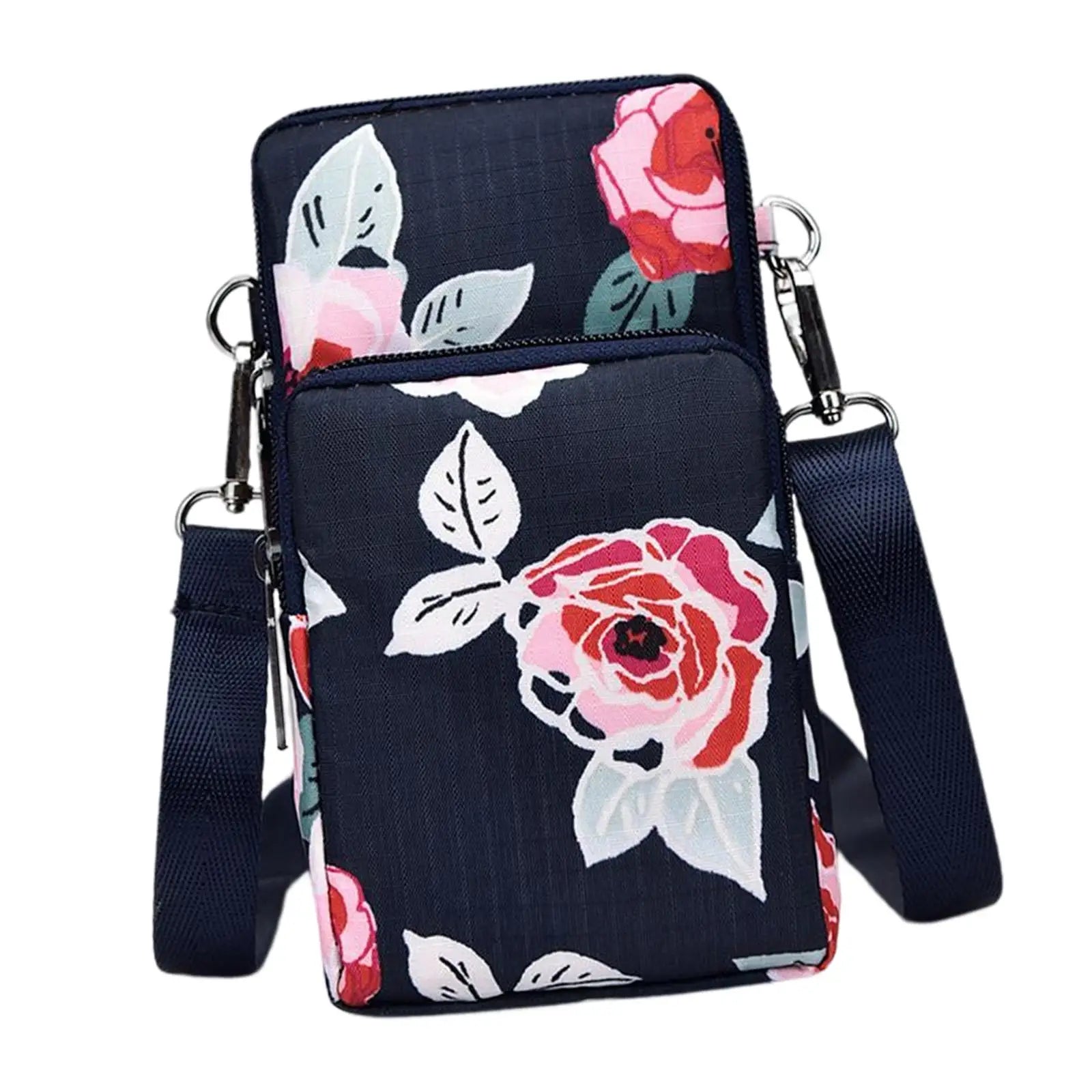 Small Mobile Phone Bag Adjustable Strap Zipper Case for Ladies Travel