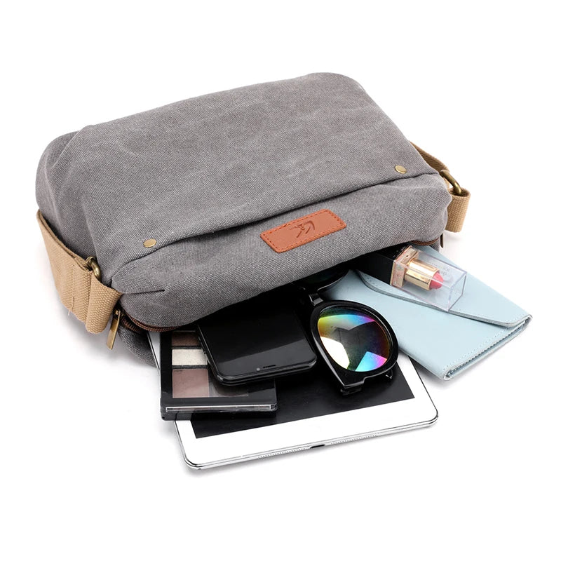 Canvas Single Shoulder Messenger Bag Small Square Bag Female Handbags