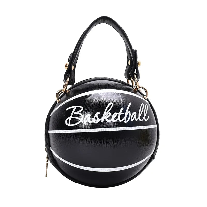 Personality Basketball Hand Bag Women Chains Handbag Mini Round Tote