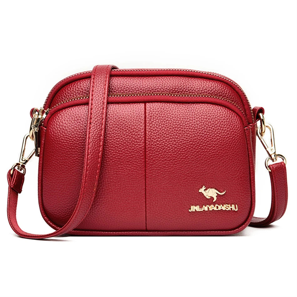 Small Leather Messenger Bag for Women, Vintage Shoulder Purse