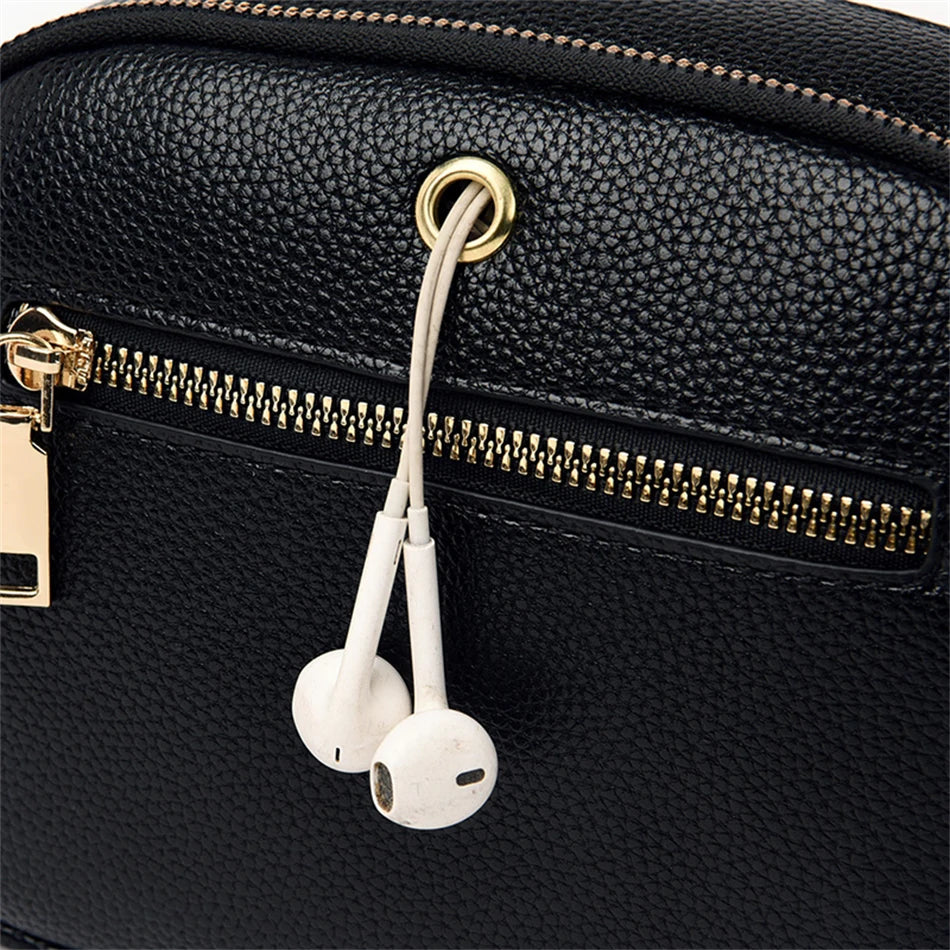 Small Leather Messenger Bag for Women, Vintage Shoulder Purse