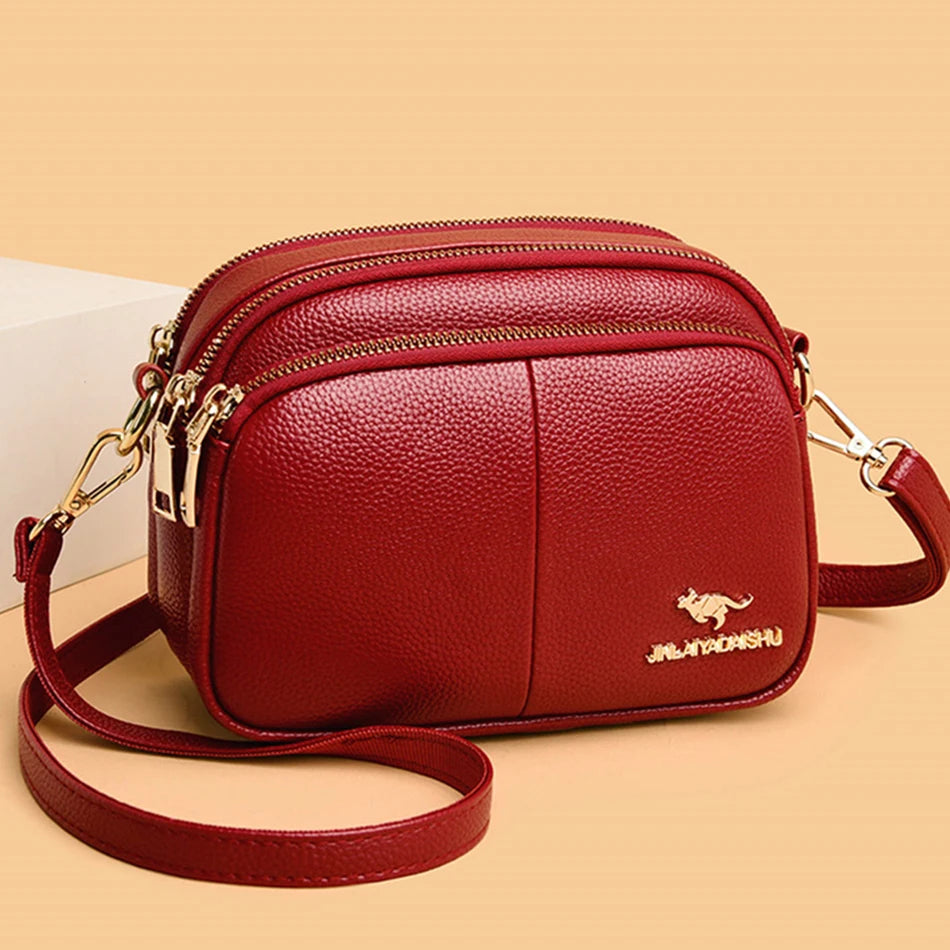 Small Leather Messenger Bag for Women, Vintage Shoulder Purse
