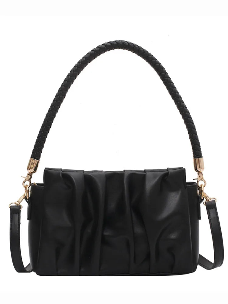 Pleated Underarm Crossbody Bag Women's Handbag