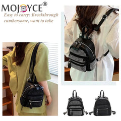 Rhinestone Backpack Women Crystal Shoulder School Bags Storage Tote