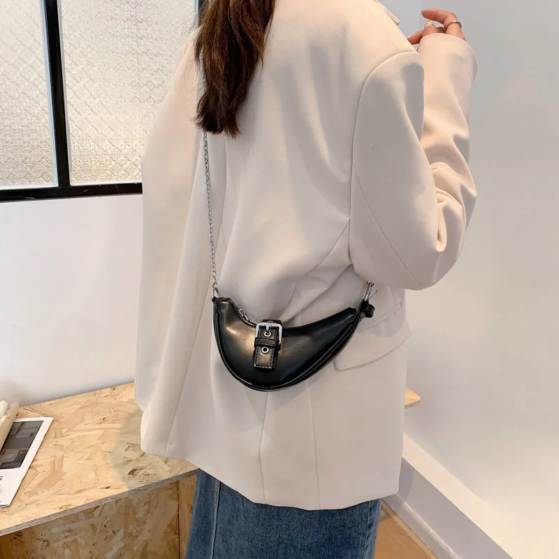 Vintage Moon Mini Bag Leather Women Handbag