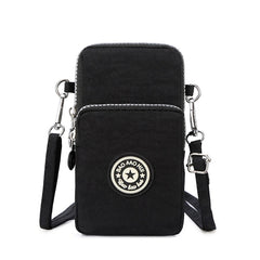 Small Nylon Shoulder Bag for Women Mini Mobile Phone Messenger Purse