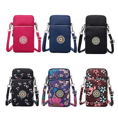 Small Nylon Shoulder Bag for Women Mini Mobile Phone Messenger Purse