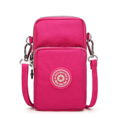 Small Nylon Shoulder Bag for Women Mini Mobile Phone Messenger Purse