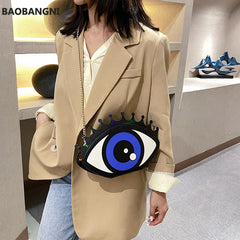 Small Shoulder Women Bag Eye PU Leather Chain Messenger Bag Purse And Handbags M