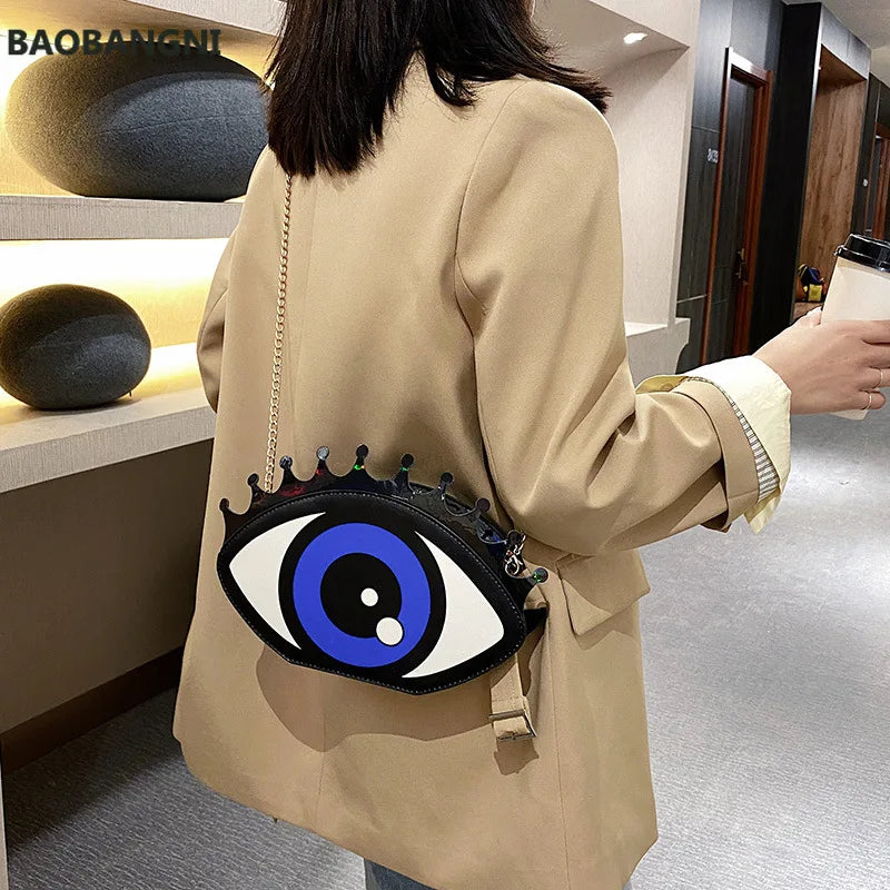 Small Shoulder Women Bag Eye PU Leather Chain Messenger Bag Purse And Handbags M
