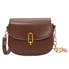Women's Small Square Messenger Bag with Chains, Crossbody Shoulder Bag