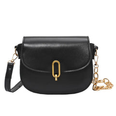 Women's Small Square Messenger Bag with Chains, Crossbody Shoulder Bag
