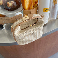 Straw Bucket Bag Women Summer Crossbody Travel Purse Handbag Shoulder Messenger