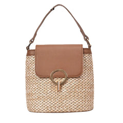 Straw Bucket Bag for Women Crossbody Summer Handbag Lady Shoulder Bag