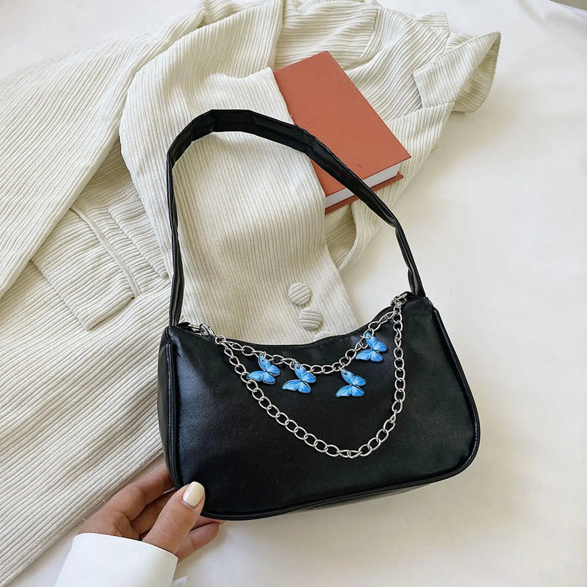 Small Underarm Handbag Casual Vacation Business Party Purse Clutch