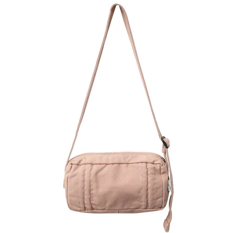 Small Canvas Shoulder Bag for Women Girl Students Crossbody Handbag