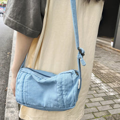 Small Canvas Shoulder Bag for Women Girl Students Crossbody Handbag