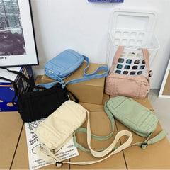 Small Canvas Shoulder Bag for Women Girl Students Crossbody Handbag