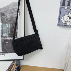 Small Canvas Shoulder Bag for Women Girl Students Crossbody Handbag