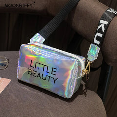 Women Laser Crossbody Bag Messenger PVC Jelly Small Tote Messenger Holographic