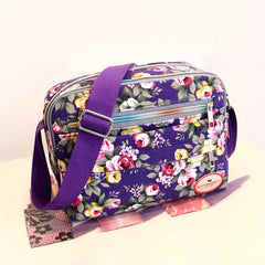 Floral Printing Women Shoulder Bag Canvas Mummy Bag