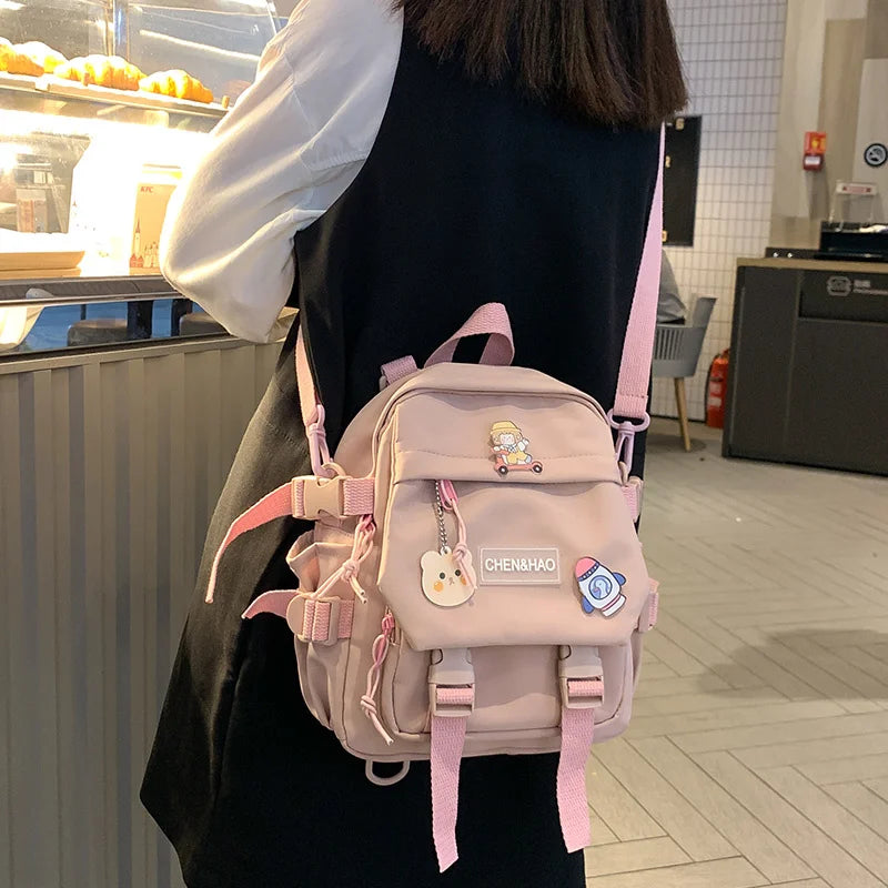 Waterproof Nylon Women's Backpack Girls School Bag Japanese Style Mini