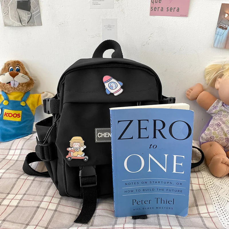 Waterproof Nylon Women's Backpack Girls School Bag Japanese Style Mini