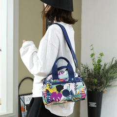 Small Women's Crossbody Bag Nylon Flower Print Shoulder Messenger Handbags