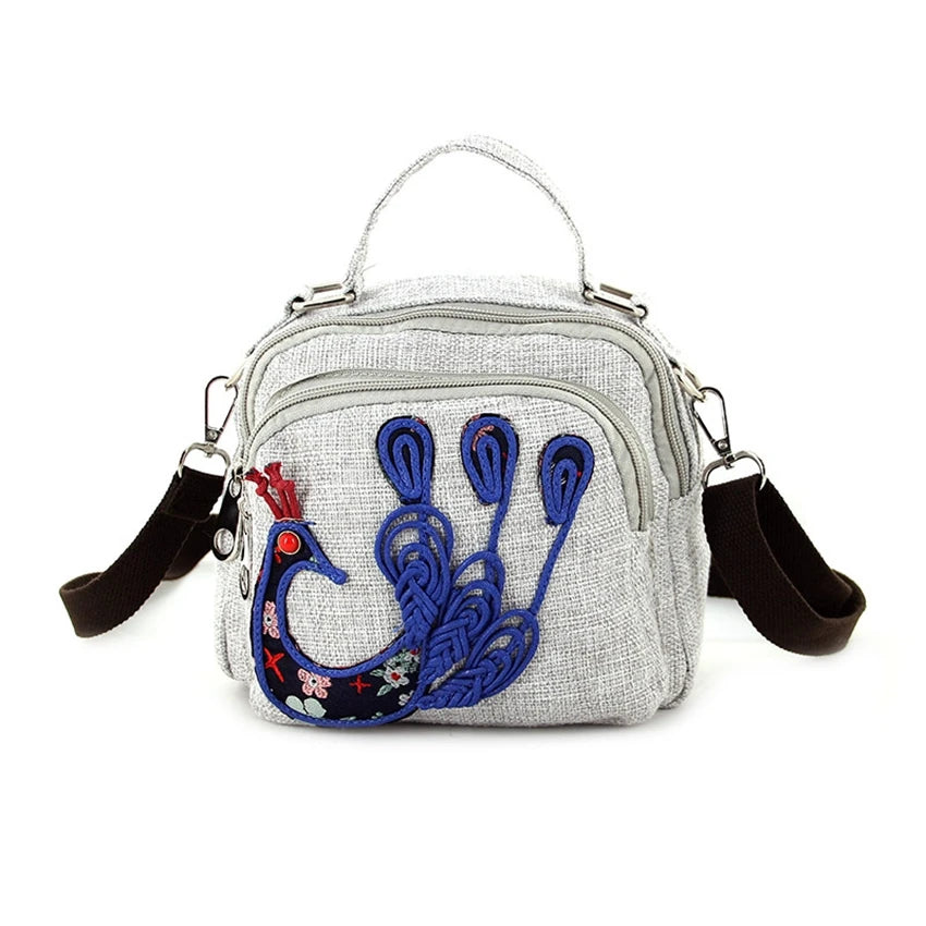 Oblique Cross Bag Wax Thread Woven Shoulder Bag