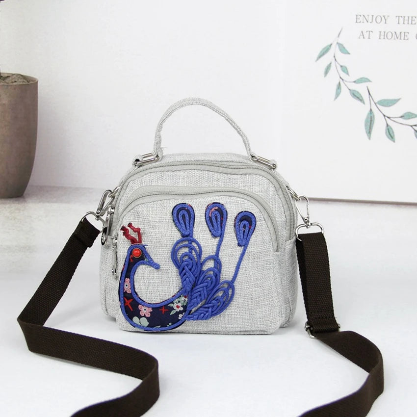 Oblique Cross Bag Wax Thread Woven Shoulder Bag