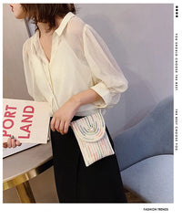 Small Cotton Linen One-Shoulder Messenger Bag for Women